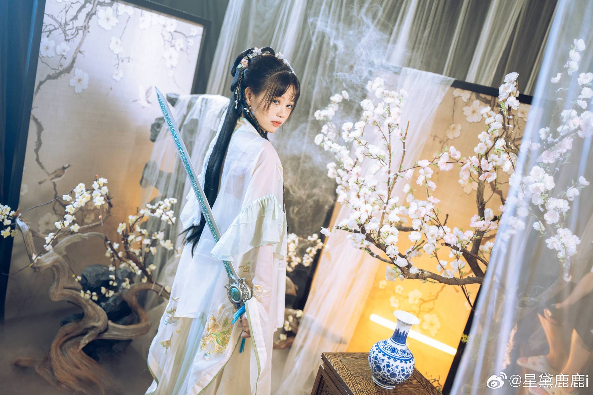 星黛鹿鹿i绿衣汉服COSPLAY写真