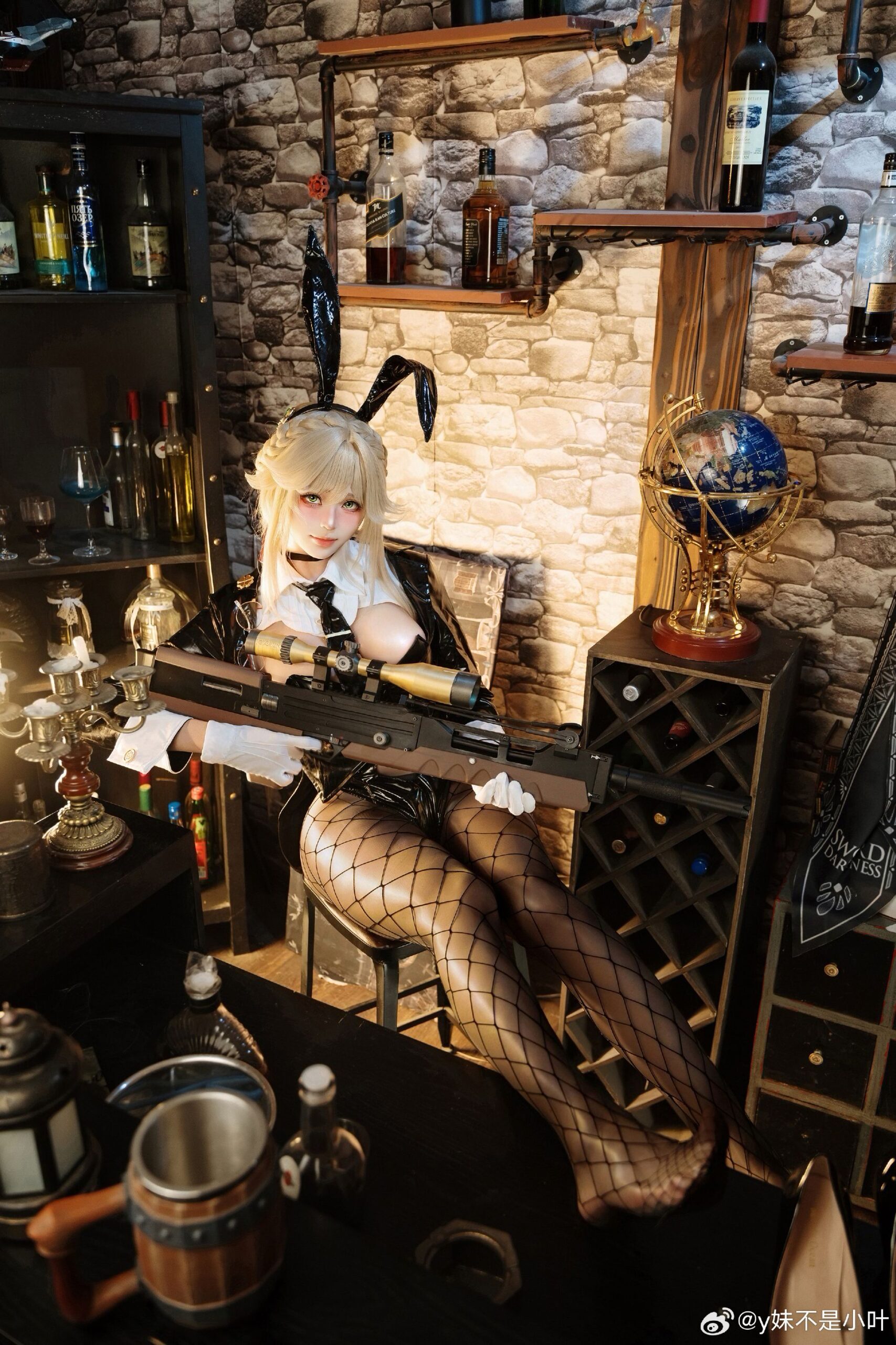 y妹不是小叶COSPLAY妮姬 胜利女神 爱德特务兔女郎
