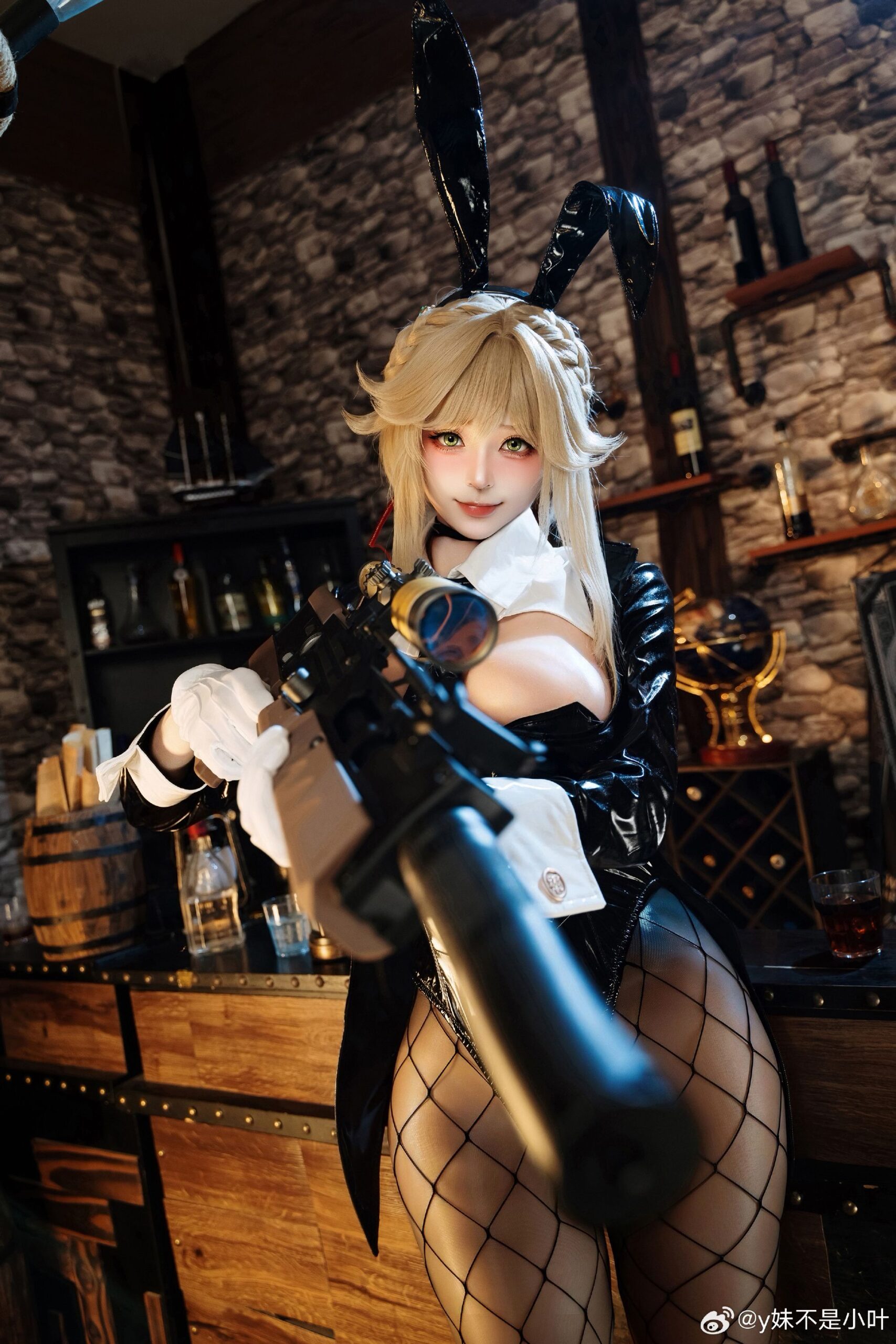 y妹不是小叶COSPLAY妮姬 胜利女神 爱德特务兔女郎