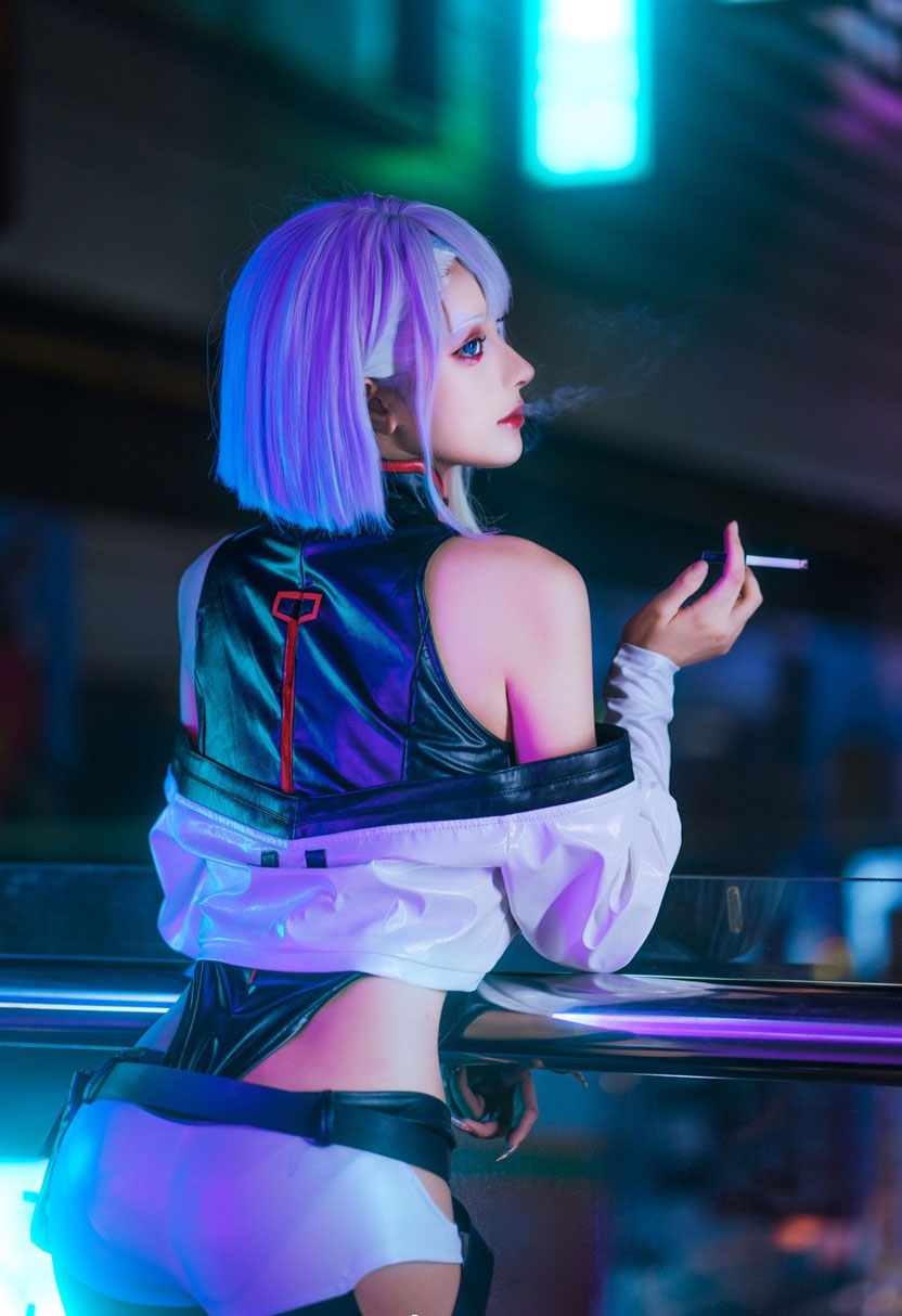 奶狮_《赛博朋克边缘行者》Lucy露西COS美图