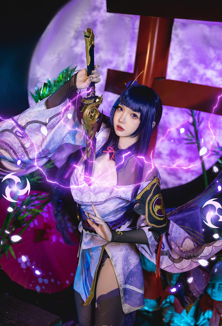 雪晴Astra《原神》雷电将军COS图片写真欣赏