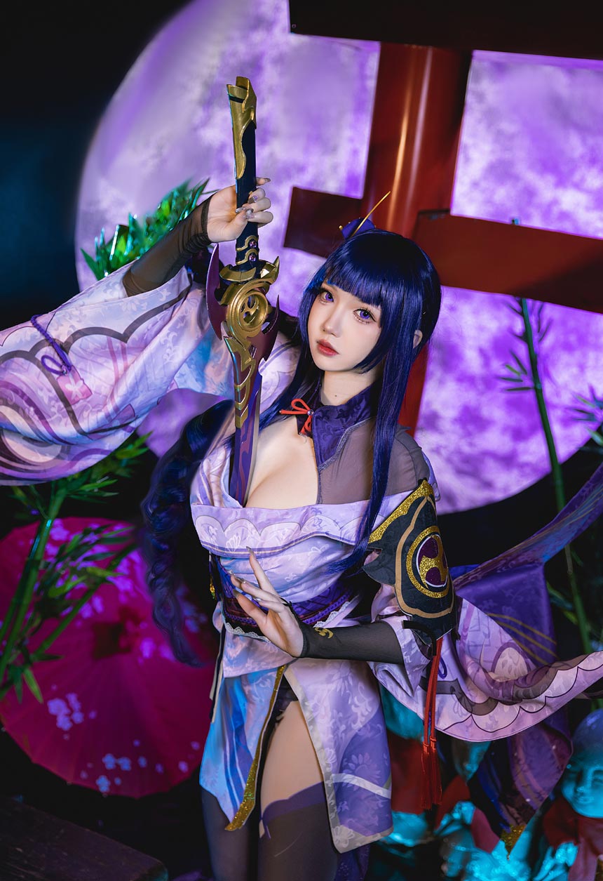 雪晴Astra《原神》雷电将军COS图片写真欣赏