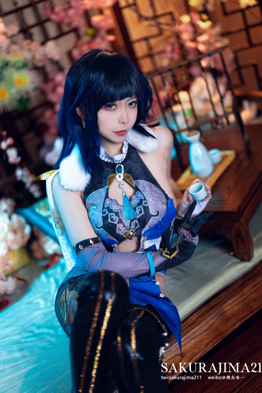 动漫博主樱岛嗷COS《原神》夜兰美极了