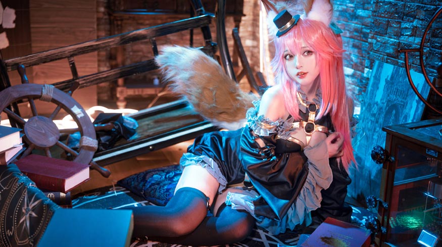 黑猫猫OvO玉藻前COS写真美图欣赏