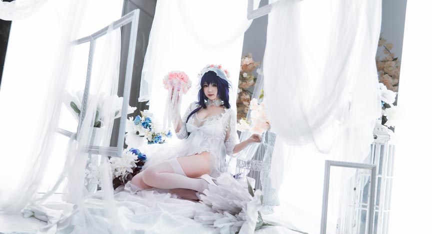 雪晴Astra-新作《碧蓝航线》吾妻花嫁COS美图在线鉴赏