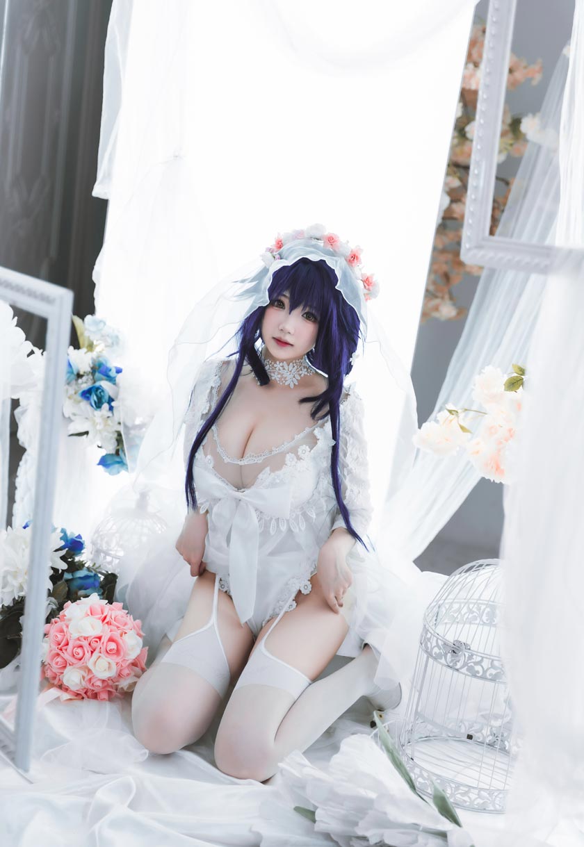 雪晴Astra-新作《碧蓝航线》吾妻花嫁COS美图在线鉴赏