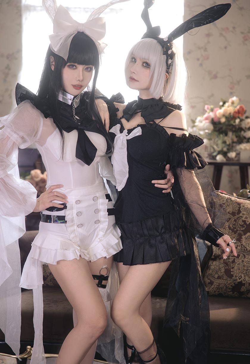Momoko葵葵COSPLAY黑与白的平行倒映