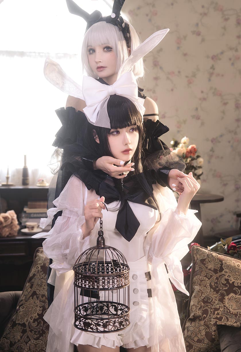 Momoko葵葵COSPLAY黑与白的平行倒映