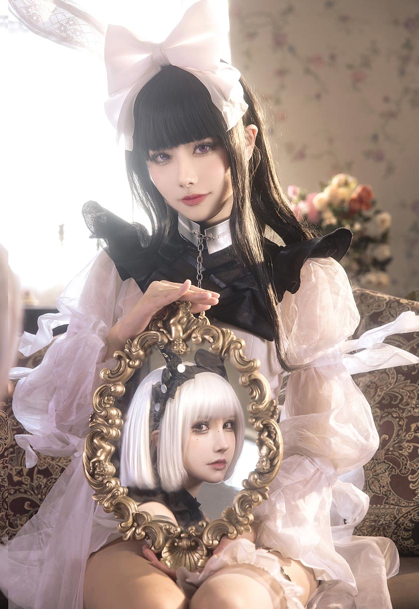 Momoko葵葵COSPLAY黑与白的平行倒映