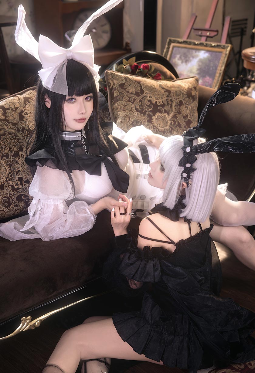 Momoko葵葵COSPLAY黑与白的平行倒映